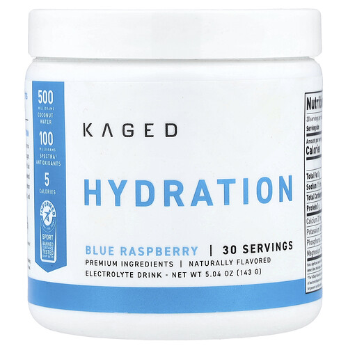 Kaged Hydration, Blue Raspberry, 5.04 oz (143 g)
