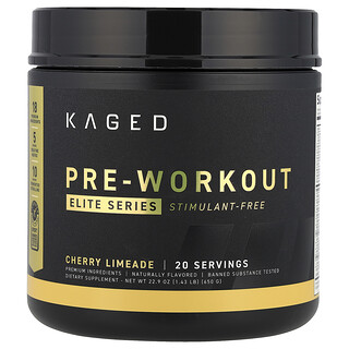 Kaged, Serie Elite, Preentrenamiento, Sin estimulantes, Limada de cereza, 650 g (1,43 lb)