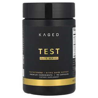 Kaged, Elite Series, 테스트, 테스토스테론 + 산화질소 지원, 캡슐 90정