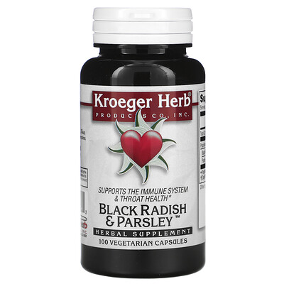 Kroeger Herb Co Black Radish & Parsley, 100 Vegetarian Capsules