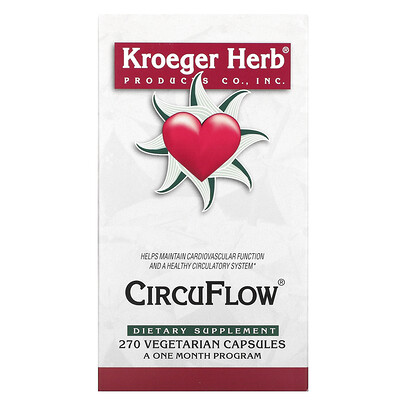 Kroeger Herb Co CircuFlow, 270 Vegetarian Capsules