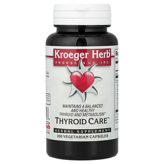 Kroeger Herb Co, Thyroid Care™, 100 vegetarische capsules