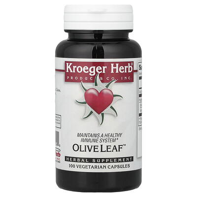 Kroeger Herb Co, Olive Leaf™, 100 cápsulas vegetales