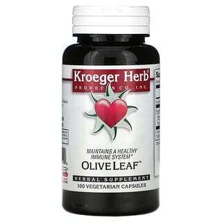 Kroeger Herb Co, Листья оливкового дерева, 100 вегетарианских капсул
