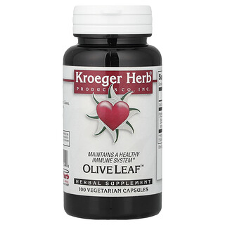 Kroeger Herb Co, Olive Leaf™, 100 cápsulas vegetales