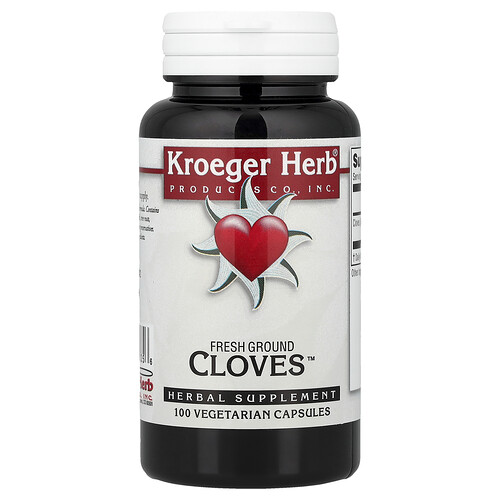 Kroeger Herb Co, Frisch gemahlene Nelken™, 100 vegetarische Kapseln (450 mg pro Kapsel)
