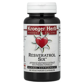 Kroeger Herb Co, Resveratrol Six™, 60 Vejetaryen Kapsül