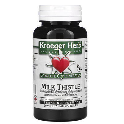 Kroeger Herb Co Complete Concentrates, Milk Thistle, 90 Vegetarian Capsule