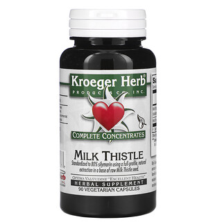 Kroeger Herb Co, 浓缩水飞蓟素食胶囊，90 粒装