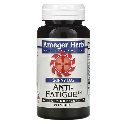 Kroeger Herb Co Sunny Day, Anti-Fatigue, средство от усталости, 80 таблеток