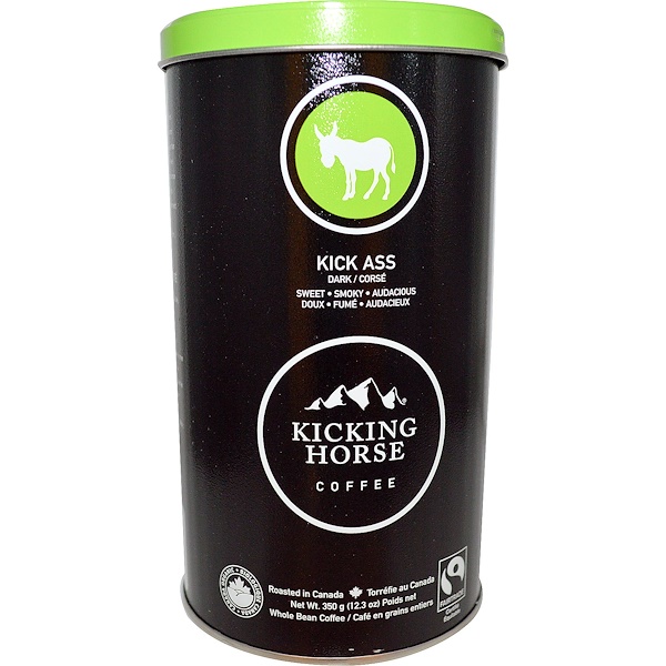 Kicking Horse, Kick Ass, Цельное кофе в зернах, темное, 350 г
