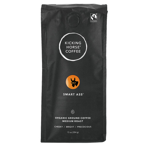 Kicking Horse, Smart Ass®, Organic Coffee, Ground, Medium Roast, 10 oz (284 g)