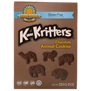 Кинникинник фудс, KinniKritters, Chocolate Animal Cookies, 8 oz (220 g) отзывы