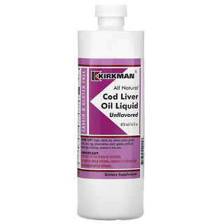 Kirkman Labs, 鱈魚肝油液體，無味，16 液量盎司（473 毫升）