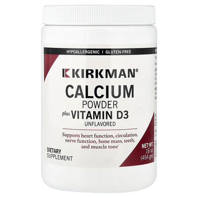 Product Image for Kirkman Labs, Calcium Powder Plus Vitamin D3, Unflavored, 16 oz (454 g)