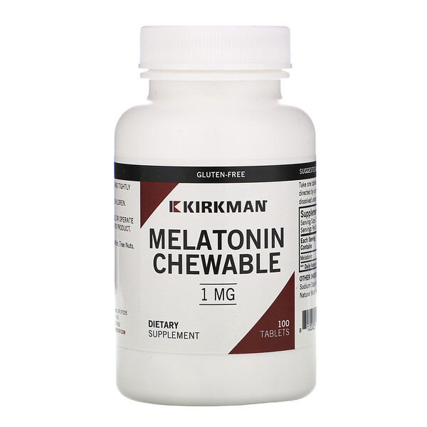 Kirkman Labs‏, Melatonin Chewable Tablets, 1 mg, 100 Tablets