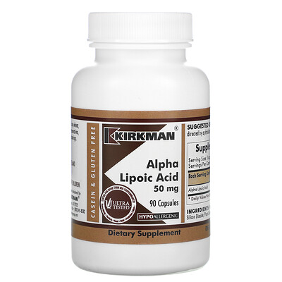Kirkman Labs Альфа-липоевая кислота, 50 мг, 90 капсул
