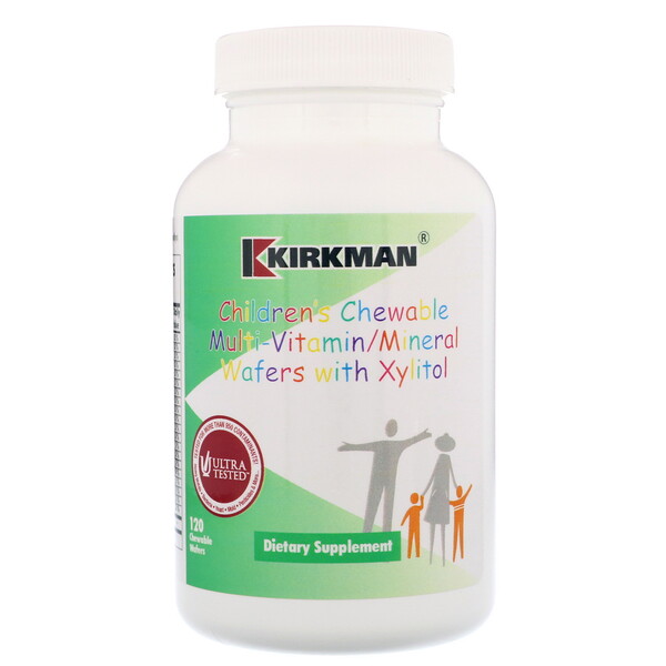 Kirkman Labs, Childrens Chewable Multi-Vitamin/Mineral Wafers with Xylitol, 120 Chewable Wafers (Discontinued Item)