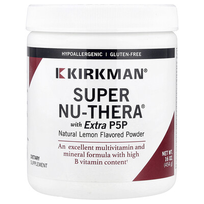 Product Image for Kirkman Labs, Super Nu-Thera Powder With Extra P5P, Natural Lemon, 16 oz (454 gm)