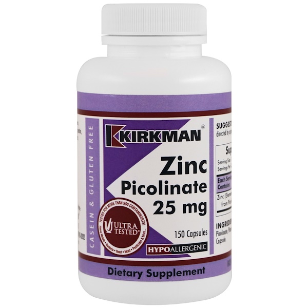 Kirkman Labs, Zinc Picolinate, 25 mg, 150 Capsules iHerb