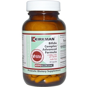 Kirkman Labs, Комплекс бифидобактерий, улучшенная формула, 60 капсул (Ice) 
