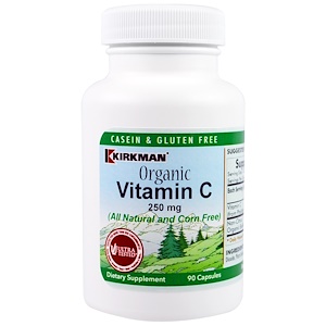 Kirkman Labs, Органический витамин C, 250 мг, 90 капсул