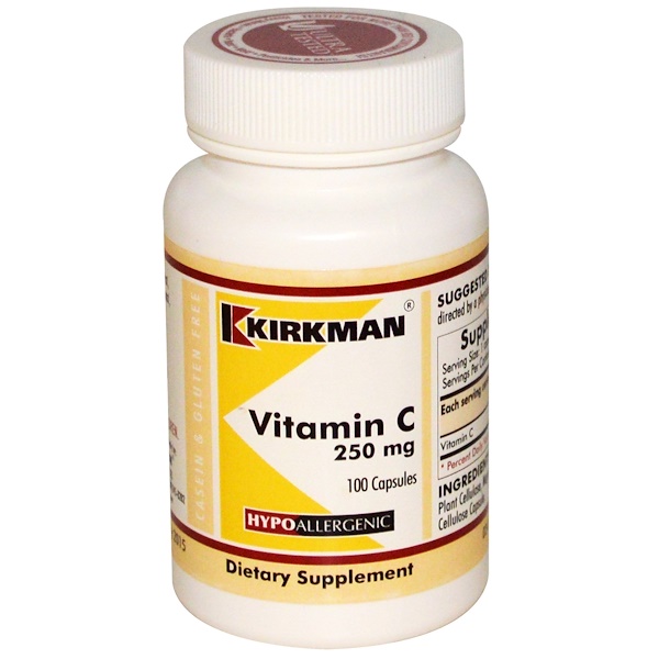 Kirkman Labs Vitamin C 250 Mg 100 Capsules Iherb