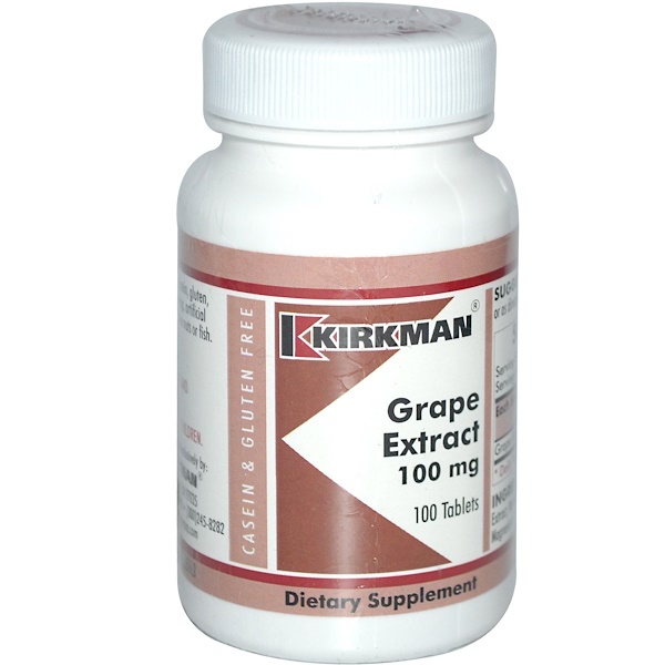 Kirkman Labs, Экстракт винограда 100 таблеток (Discontinued Item) 