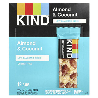 KIND Bars, Amêndoa e Coco, 12 Barras, 40 g (1,4 oz) Cada