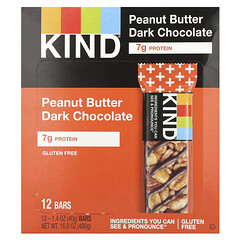 Kind Plus, Peanut Butter Dark Chocolate Bar, 12 Bars, 1.4 oz (40 g) Each