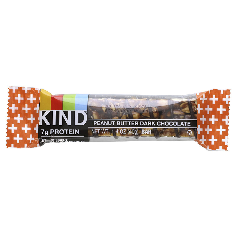 KIND Bars, Kind Plus（カインドプラス）、ピーナッツバターダークチョコレートバー、12本、40g（各1.4oz）