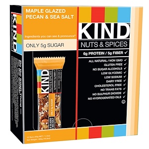 KIND Bars, Nuts & Spices, Maple Glazed Pecan & Sea Salt, 12 Bars