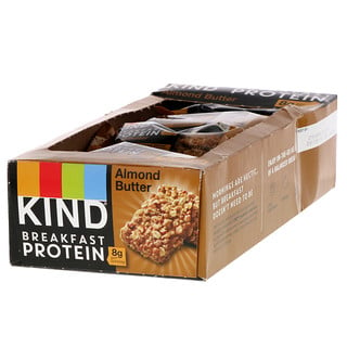 KIND Bars, بروتين الإفطار، زبدة اللوز، 8 مغلفات تحتوي كلٍ منها على لوحين، 1.76 أونصة (50 جم) لكل لوح