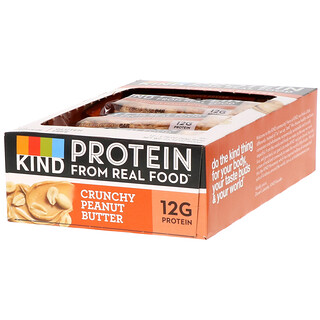 KIND Bars, ألواح البروتين، زبدة الفول السوداني المقرمشة ، 12 قطعة ، 1.76 أونصة (50 غ) لكل قطعة