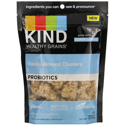 KIND Bars Healthy Grains, Probiotic, Vanilla Almond Clusters, 7 oz (198 g)
