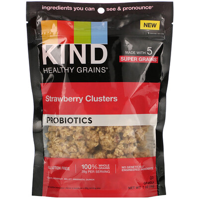 KIND Bars Healthy Grains, Probiotics, Strawberry Clusters, 7 oz (198 g)