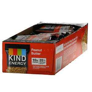 Отзывы о Кинд Барс, Energy, Peanut Butter, 12 Bars, 2.1 oz (60 g) Each