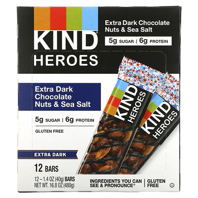 

KIND Bars Extra Dark Chocolate Nuts & Sea Salt 12 Bars 1.4 oz (40 g) Each