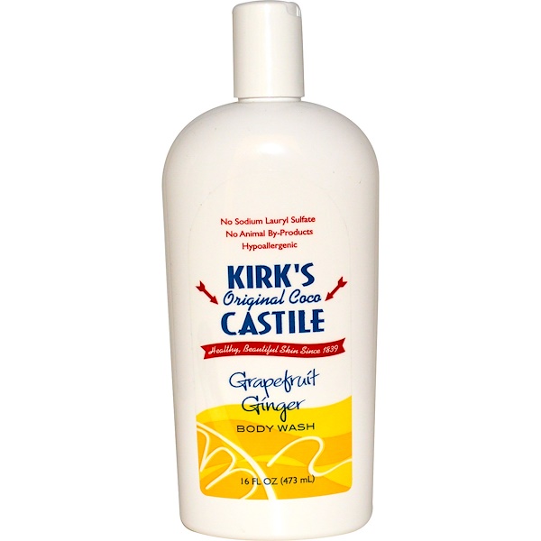 Kirk's, Original Coco Castile, Body Wash, Grapefruit Ginger, 16 fl oz (473 ml) (Discontinued Item) 