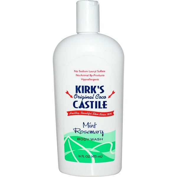 Kirk's, Original Coco Castile, Body Wash, Mint Rosemary, 16 fl oz (473 ml) (Discontinued Item) 