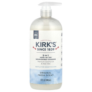 Kirk's, Solução de Limpeza Nutritiva 3 em 1 da Cabeça aos Pés, Original Fresh, 946 ml (32 fl oz)