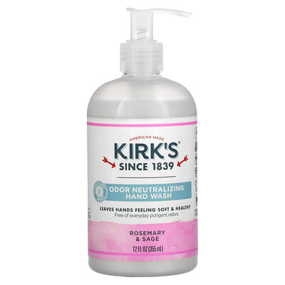 Kirk's устраняющее запахи мыло для рук, розмарин и шалфей, 355 мл (12 жидк. унции)