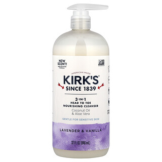 Kirk's, 3 合 1 全身滋養清潔乳，薰衣花草和香草，32 液量盎司（946 毫升）