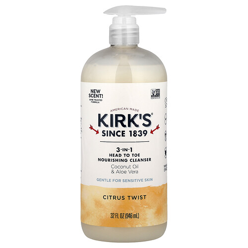Kirk's 3-In-1 Head To Toe Nourishing Cleanser, Citrus Twist, 32 fl oz (946 ml)