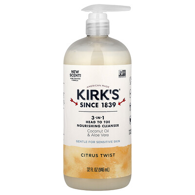 Photos - Facial / Body Cleansing Product Head Kirk's, 3-In-1  To Toe Nourishing Cleanser, Citrus Twist, 32 fl oz  KIR-11029 (946 ml)