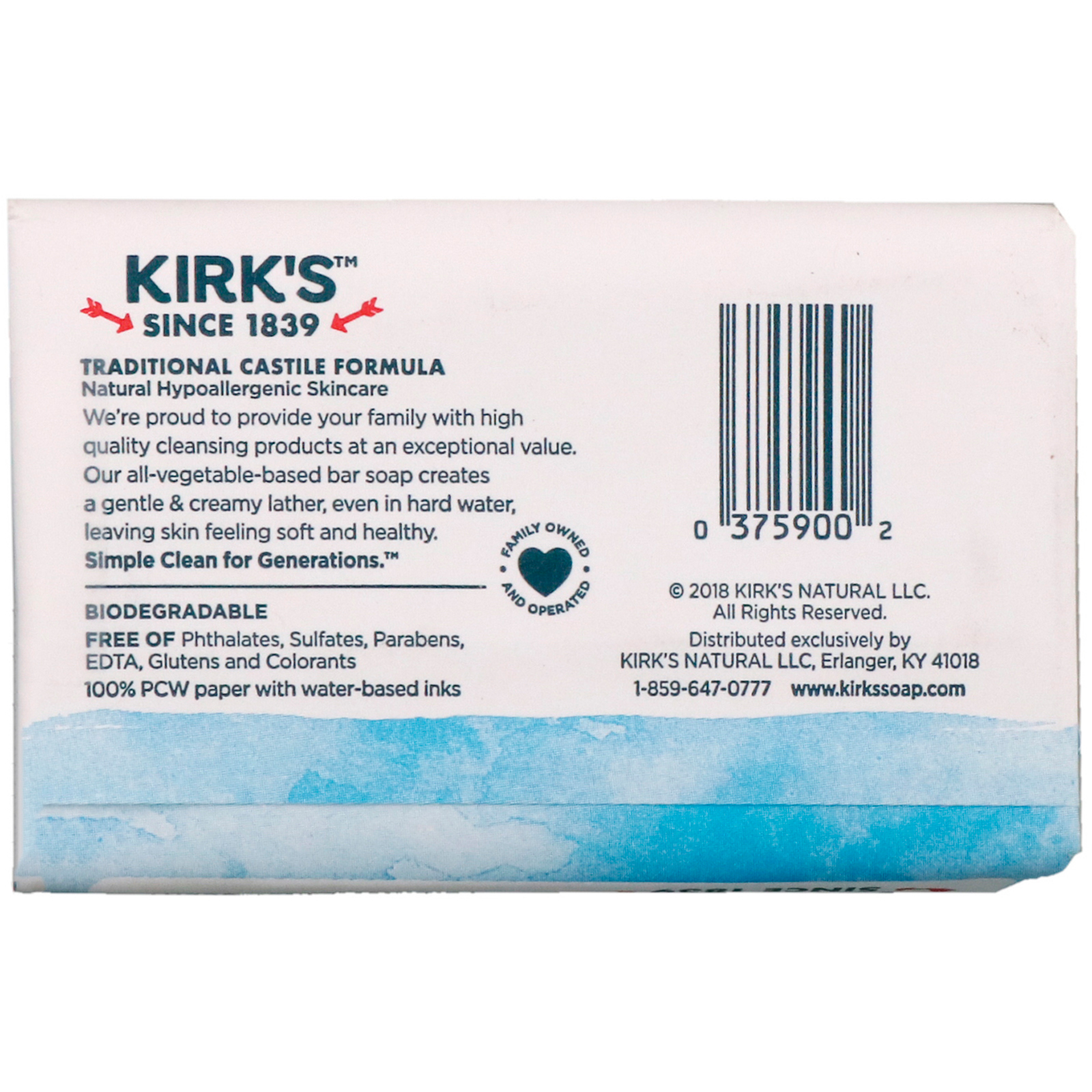 Kirk's, 100% Premium Coconut Oil Gentle Castile Soap, Original Fresh ...