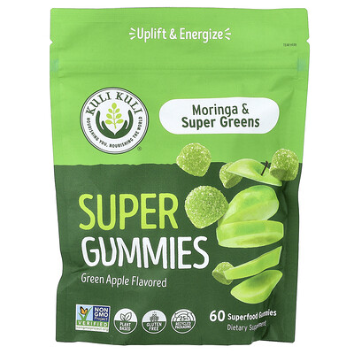 Product Image for Kuli Kuli, Super Gummies, Moringa & Super Greens, Green Apple, 60 Superfood Gummies