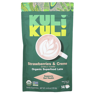 Kuli Kuli, Latte con superalimentos orgánicos, Fresas y crema, 125,5 g (4,43 oz)