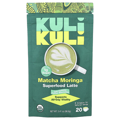 Kuli Kuli, Latte de superalimentos orgánicos, Matcha y moringa, 96,6 g (3,41 oz)