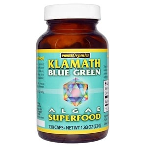 Отзывы о Кламат, Power Organics, Algae Superfood, Klamath Blue Green, 130 Capsules